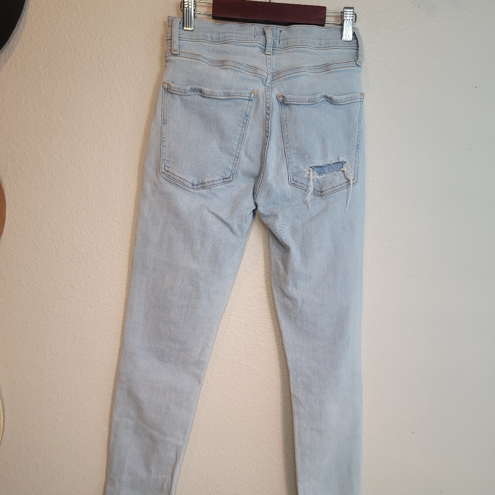 AGOLDE NICO HIGH RISE DISTRESSED JEANS LIGHT WASH WOMEN'S JEANS 25 - Picture 6 of 16
